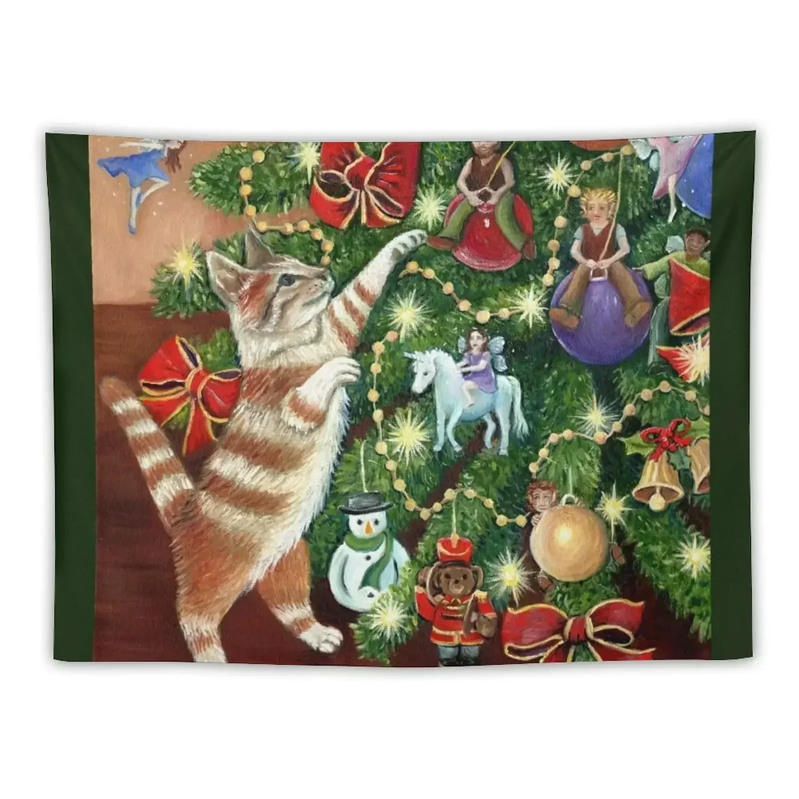 Fairy Tag at Christmas' by Sonia Finch Tapestry Wall Decoration Items Bedrooms Decor Wall Coverings Tapestry