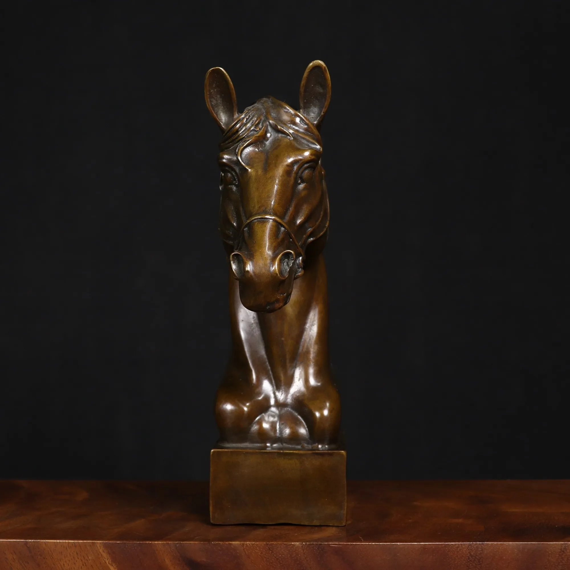 Pure Copper Horse Head Decorative Sculpture - Ideal Gift for Business Opening, Home Decor and Feng Shui Ornament