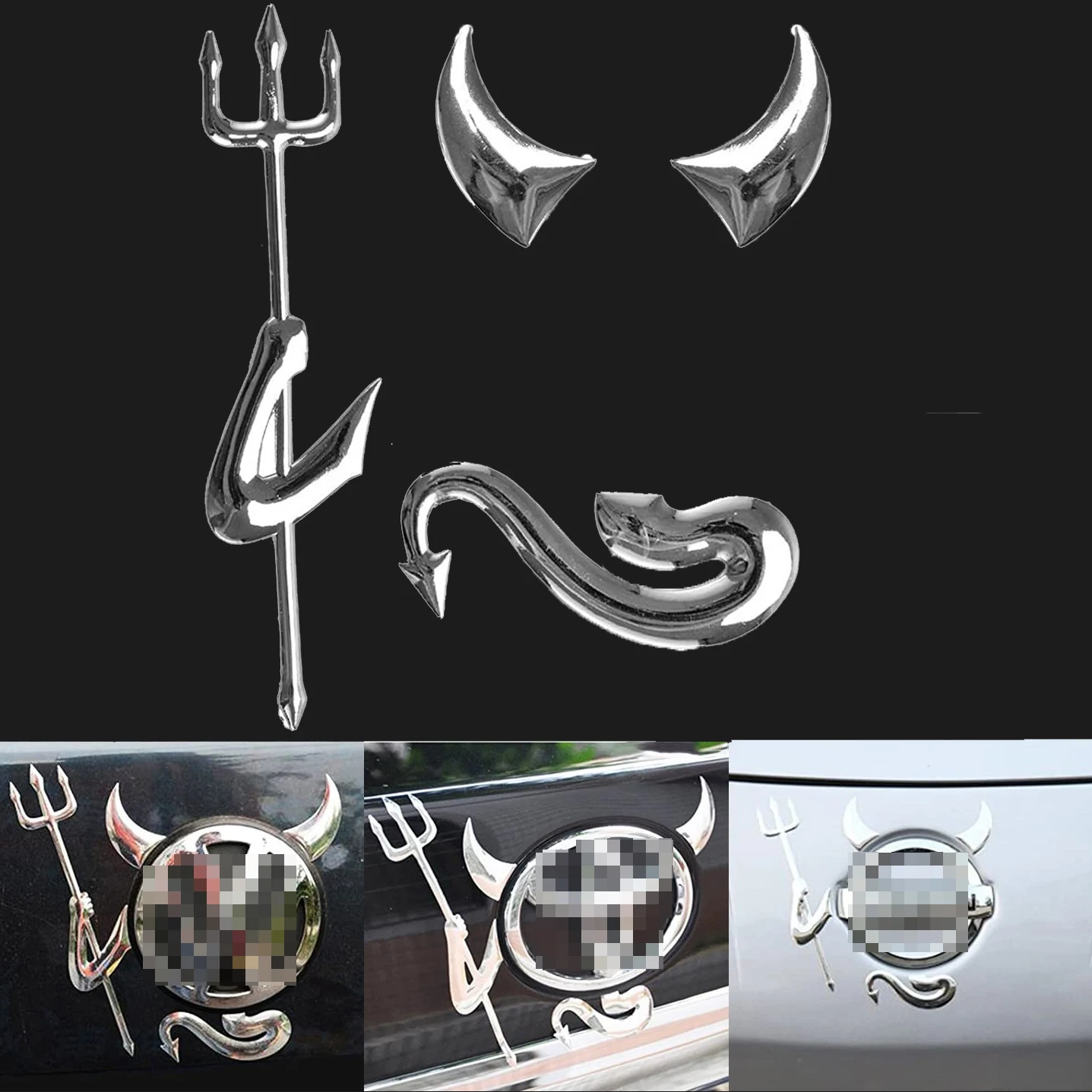 Universal Creative Fashion 3D Little Devil Demon Styling Car Emblem Logo PVC Decals Decoration DIY Auto Exterior Accessories