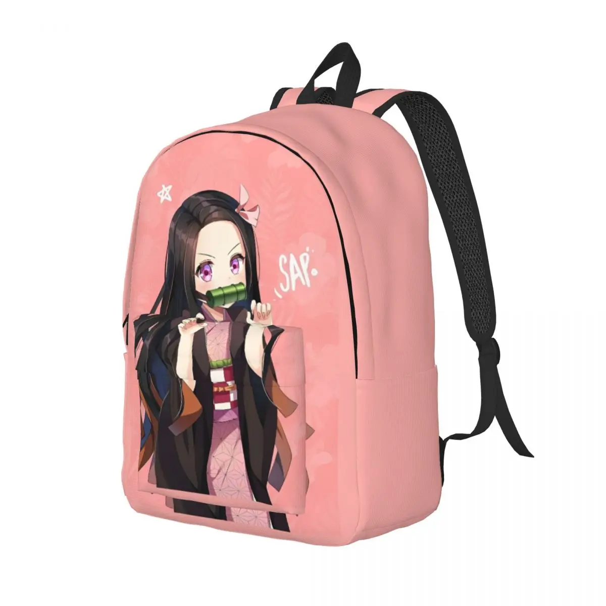 Demon Slayer Anime Nezuko Kamado Backpack for Student School Bookbag Daypack Preschool Kindergarten Bag Hiking