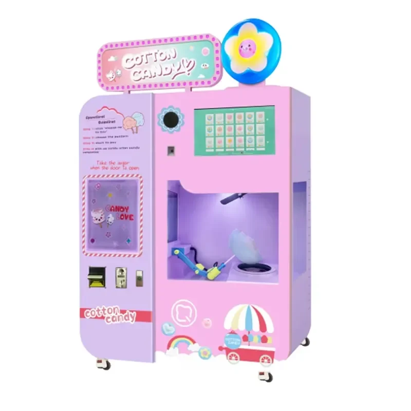 Automatic Cotton Candy Floss Machine Vending Maker for Small Business Factory Direct Sale Technology