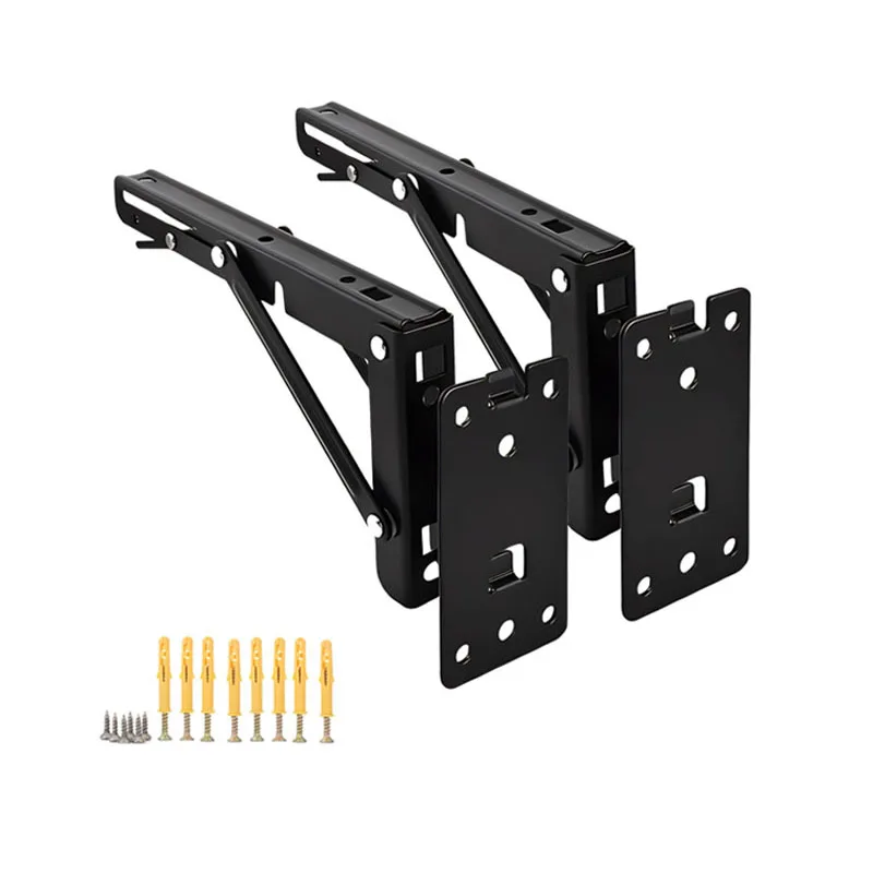 Folding Shelf Brackets Quick Release Detachable Wall Mounted Bracket 8 Inch Foldable Support for DIY Table Bench Space Saving