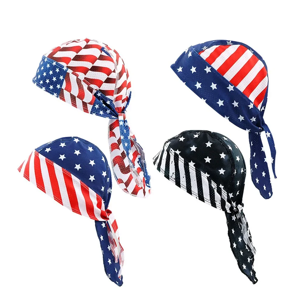 Multi-Color National Flag Printed Cap for Men and Women, Outdoor Beanie, Cycling, Brimless Hat, Hip-Hop Pirate Caps, Headwear,