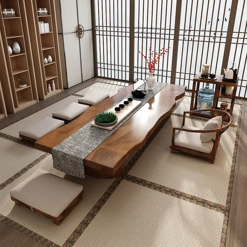 New Chinese All Solid Wood Low Tea Table Home Study Zen Japanese Tatami Casual Tea Table