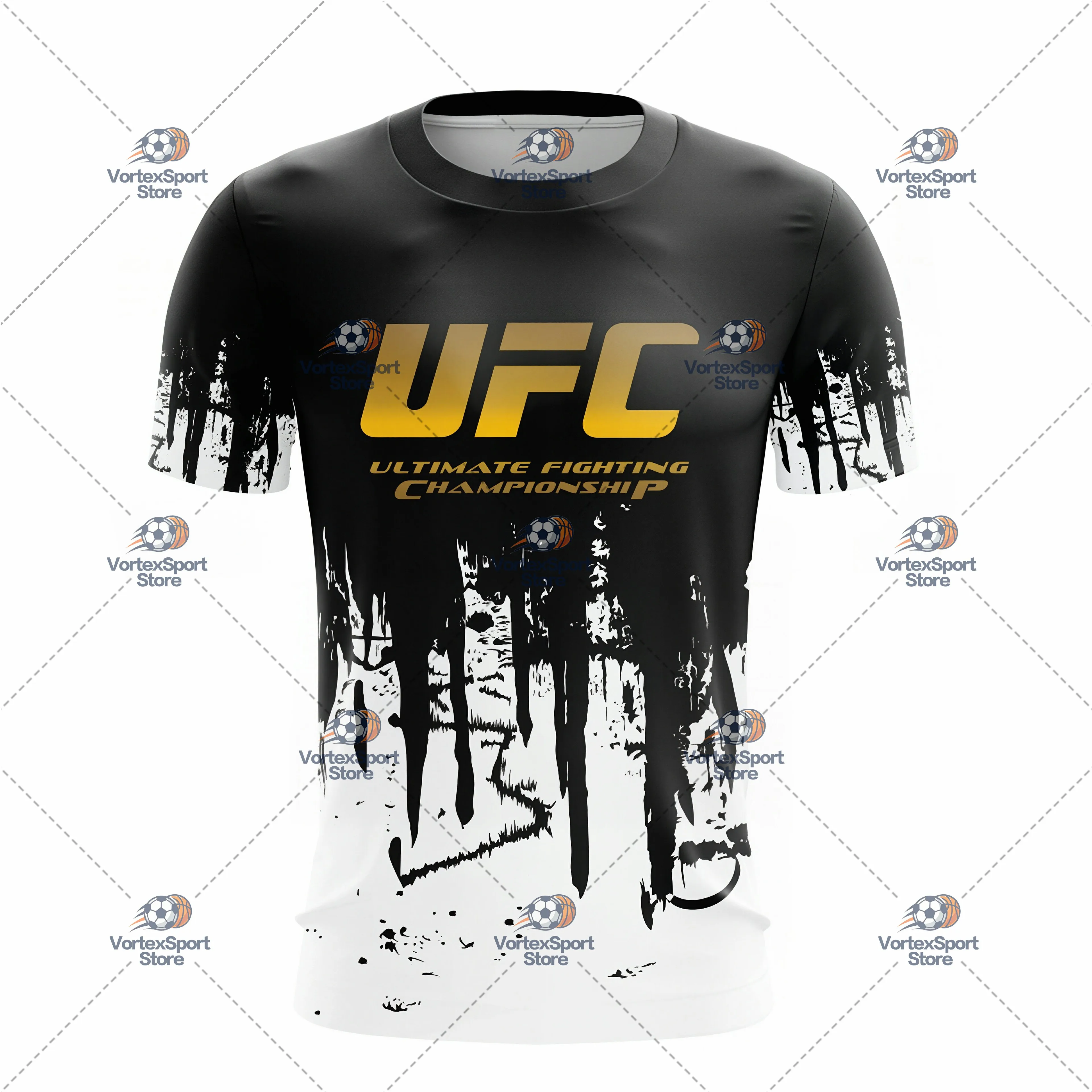 Herren- und Kinder-Sommer-T-Shirt für UFC-Sportarten, schnelltrocknend, in allen Größen erhältlich, kurzärmelig, mit Rundhalsausschnitt, geeignet für Boxen, Kampfsport und Outdoor-Training. – Detail 5