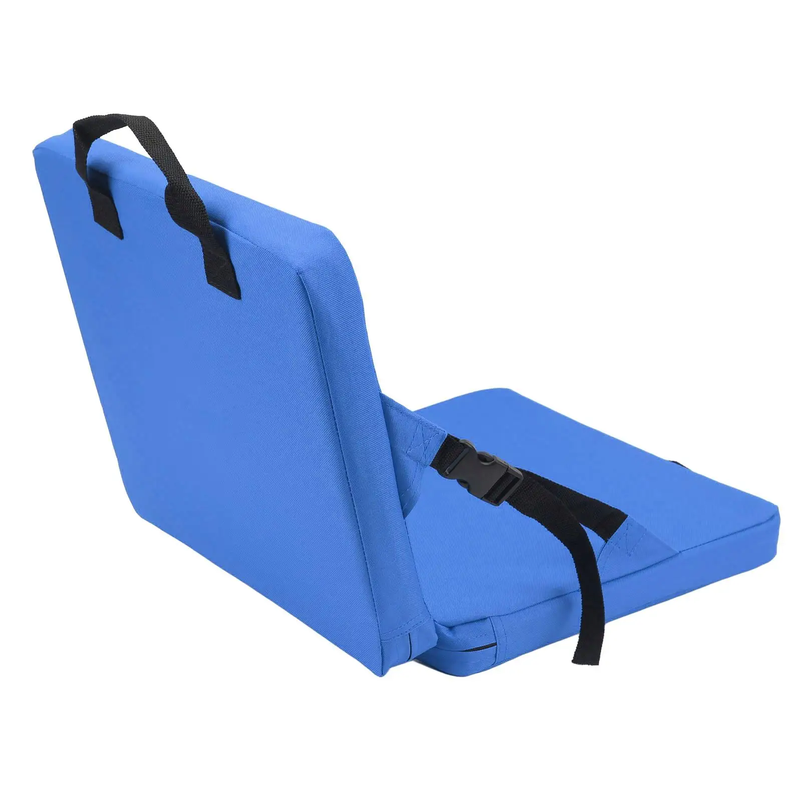 Outdoor Camping Chair with Foldable Backrest & Cushioned Seat for Stadium and Beach