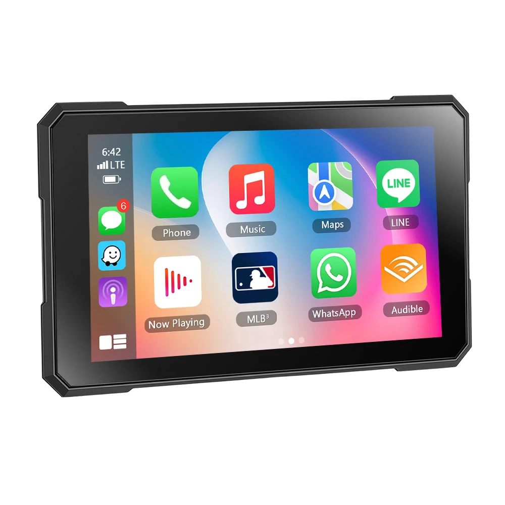 Podofo 5'' Motorrad Carplay Android Auto IP67 Wasserdicht mit Reifendrucküberwachung Zeiteinstellung Smart Screen Player Motorrad-Player
