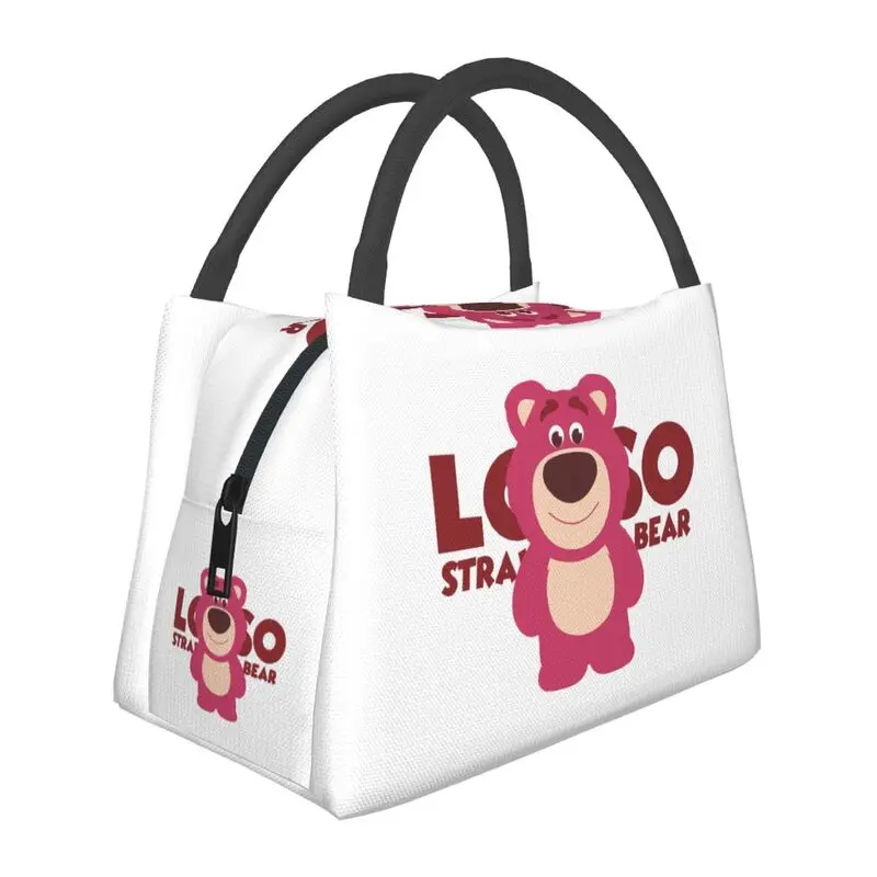 

Toy Story Lotso Huggin Insulated Lunch Bags for Women Resuable Strawberry Bear Cooler Thermal Lunch Box Work Picnic