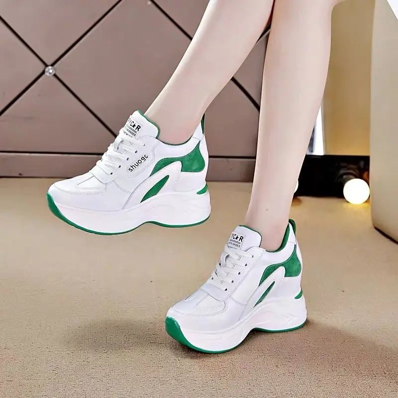 2023 New Breathable Vulcanized Shoes Women Casual Platform Sneakers Summer Thick Bottom Lace Up Large Size Canvas Casual Shoes