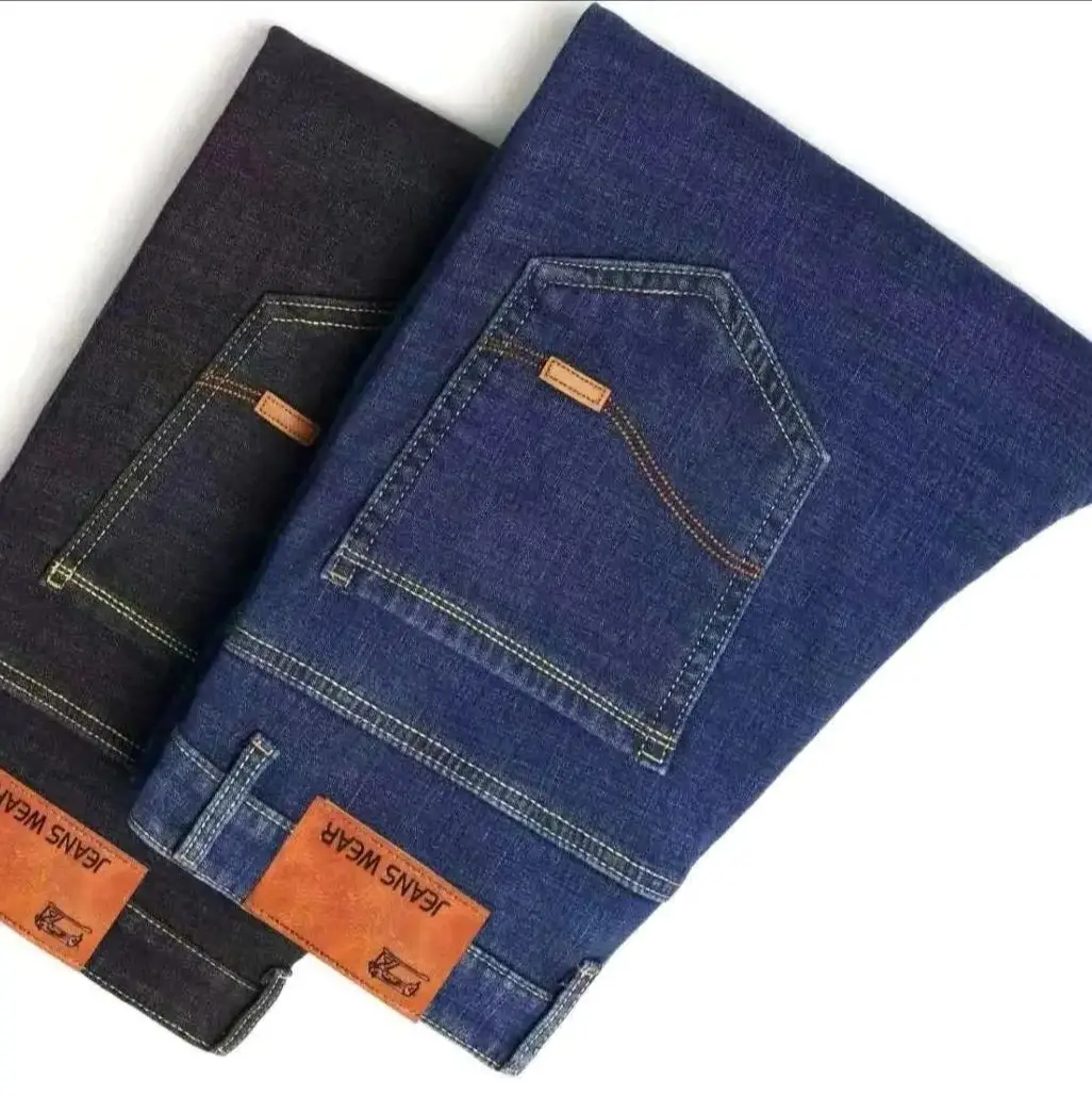 

2026 New Male Brand Light Luxury Clothing Men's Comfortable Soft Business Casual Denim Trousers Slim Fit Straight Fashion Pants