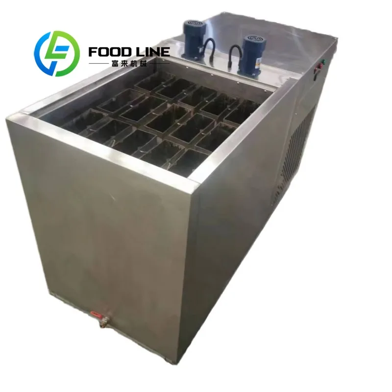 1 Ton Daily Output Industrial Stainless Steel Block Ice Machine New Condition 220V