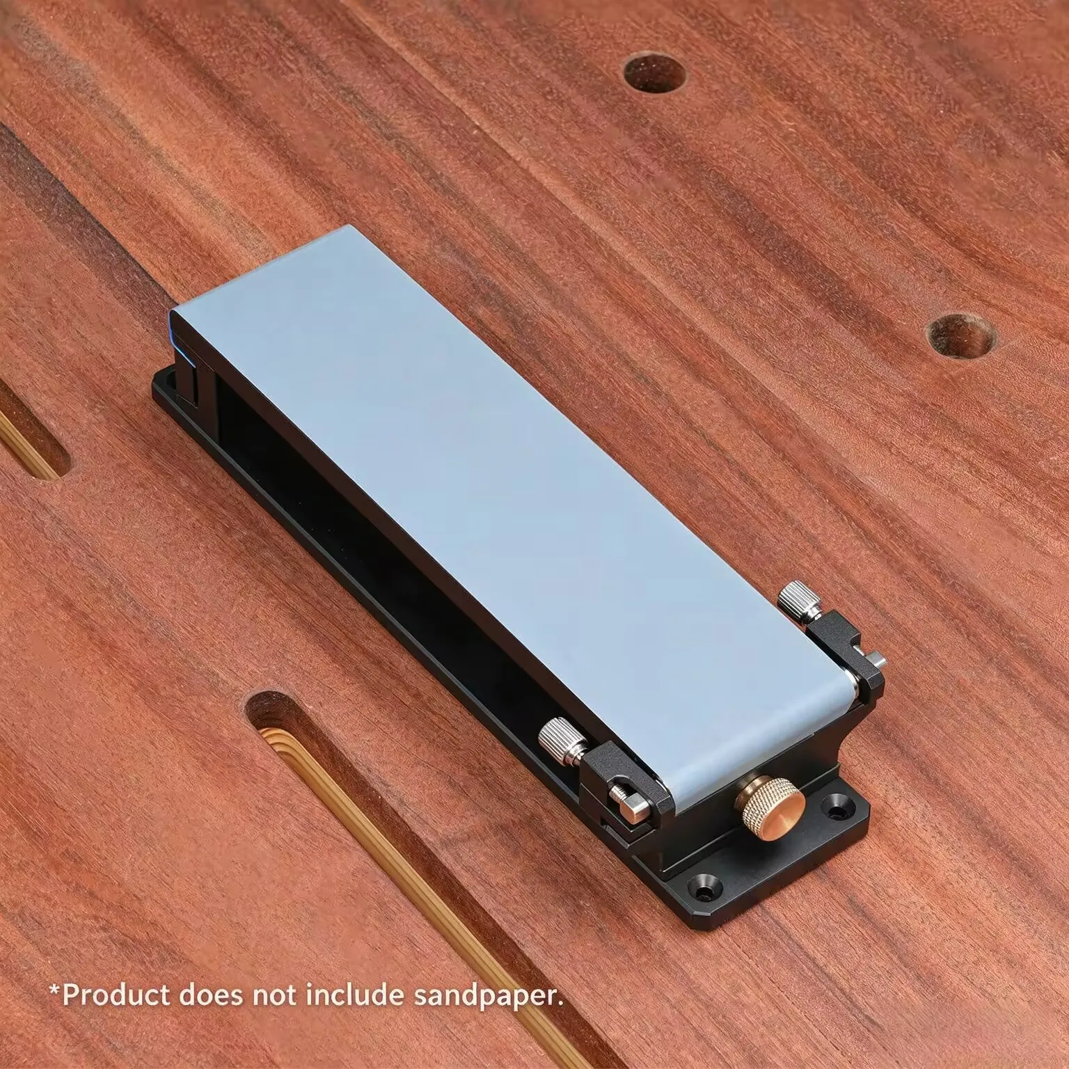 Multi-Purpose Sandpaper Holder Fixture Lightweight Aluminum for DIY Knife Sharpener Wood Polishing Leather Sanding Tool