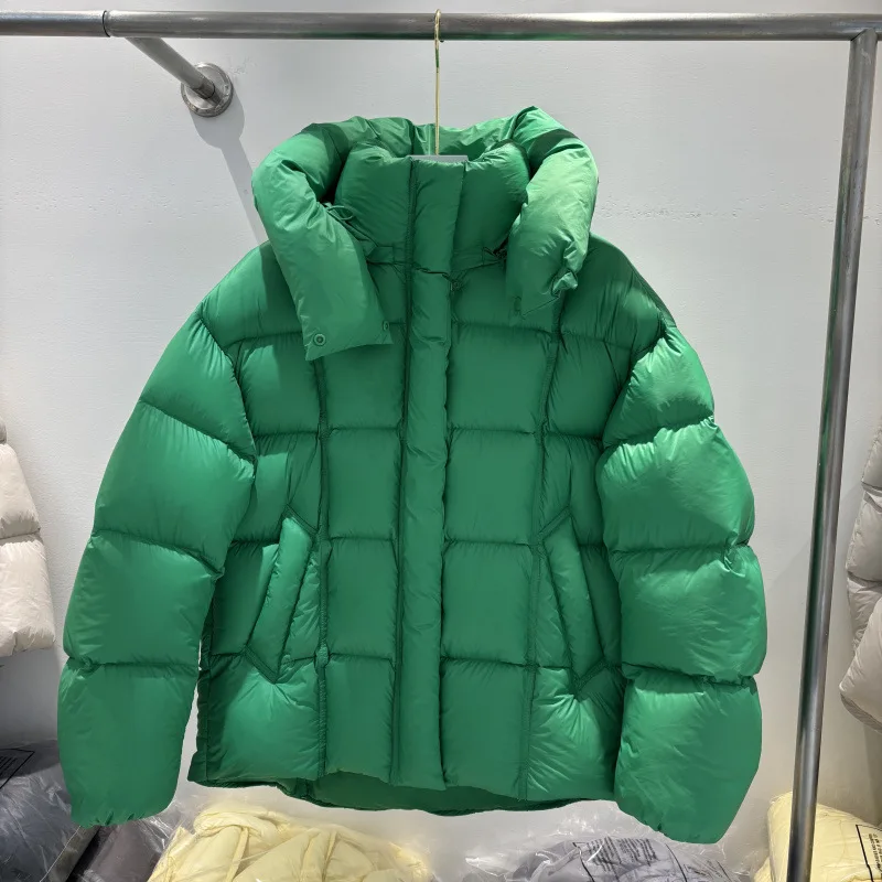 

Fashion Hooded Puff Jacket Casual Versatile White Duck Down Jacket Outwear 2026 New Women's Short Style White Duck Down Coats