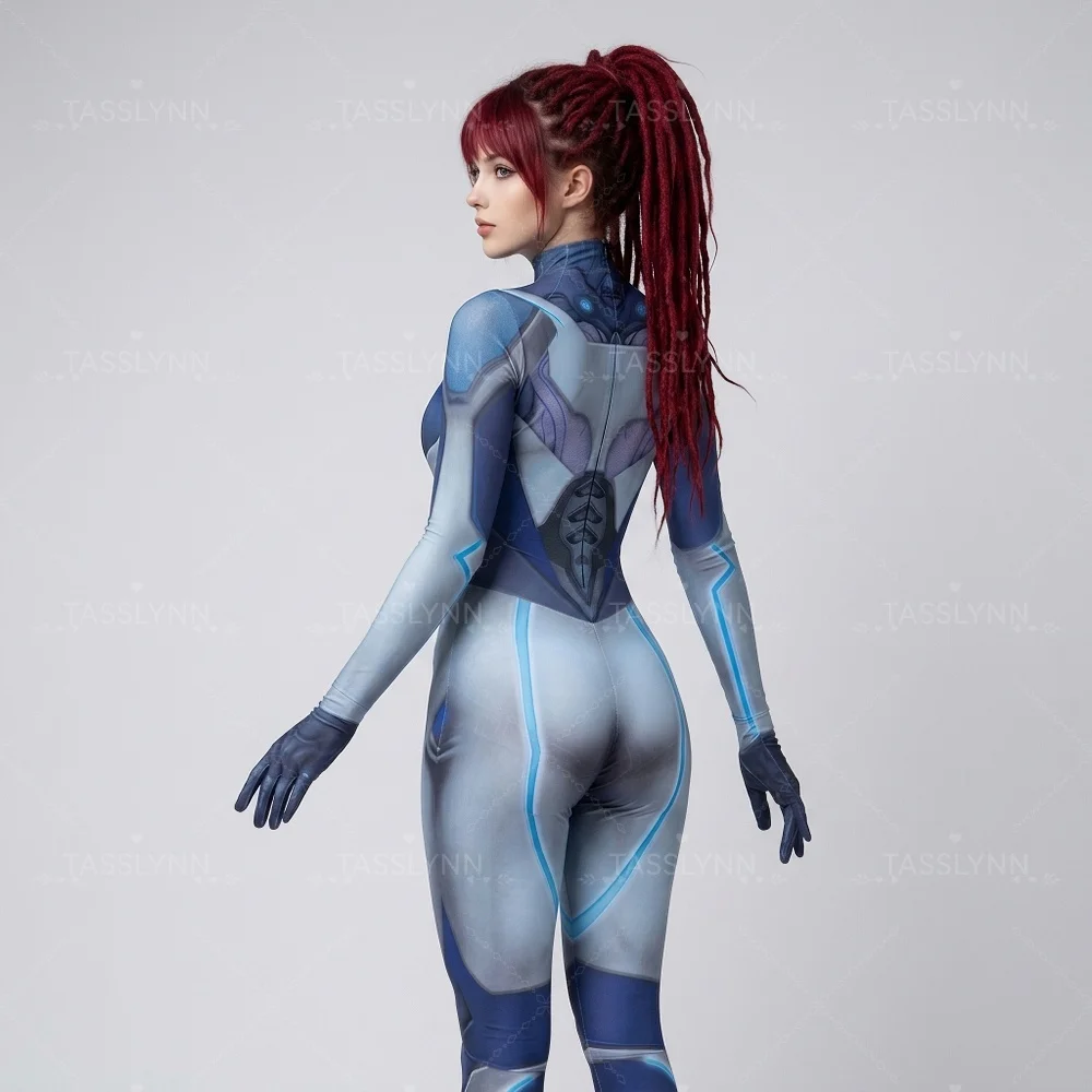 Queen of Blades Sarah Kerrigan Cos Suit, Terran Ghost Agent Mecha Zentai Jumpsuit, Women Sci-Fi Armor Bodysuit view 5