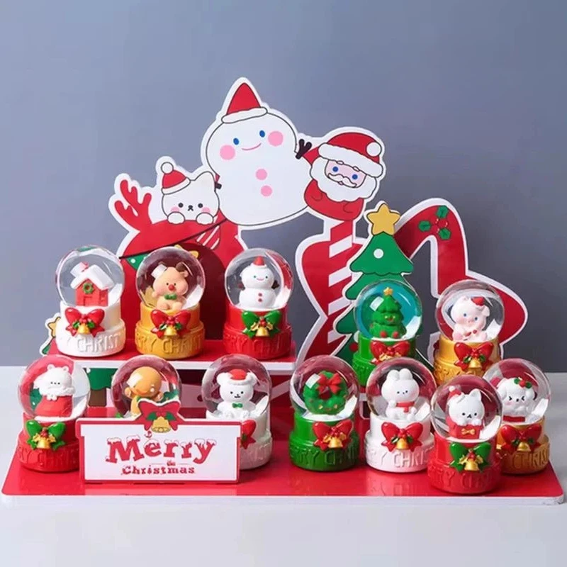 

Симпатичная рождественская глухая коробка, хрустальный шар, коллекционное украшение для рабочего стола, украшение с высокой экономичностью, рождественские праздничные подарки