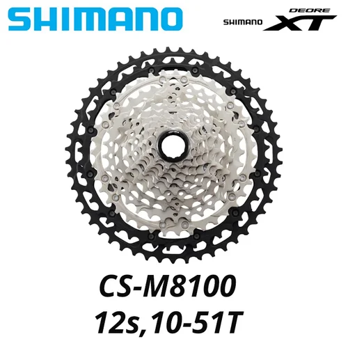SHIMANO DEORE XT CS M8100 12 velocidades 12S 10-51T MTB bicicleta de montaña bicicleta Micro estriado Cassette piñón CS-M8100 piezas de bicicleta 12v