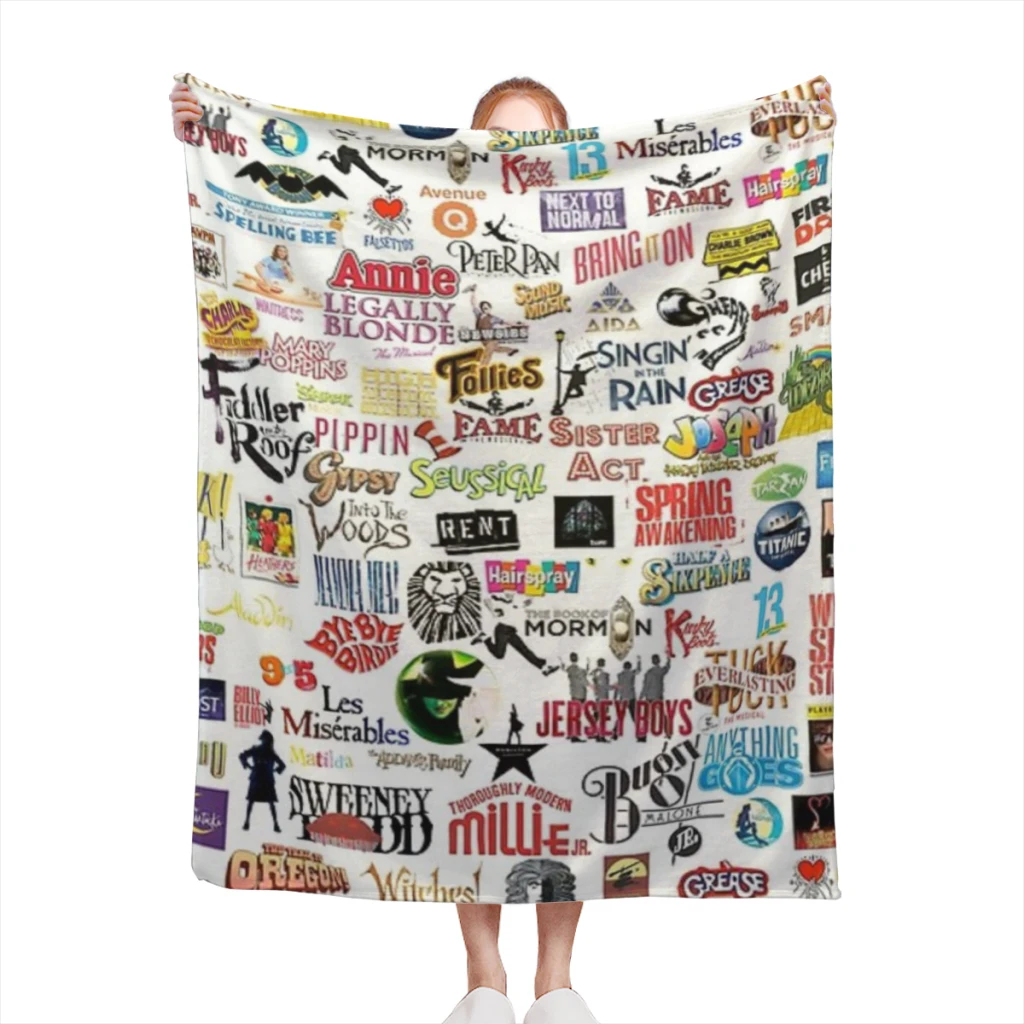 Musical Logos Medium Blanket Soft comforter sets throw for Couch Warm Flannel Blankets Bedroom Décor