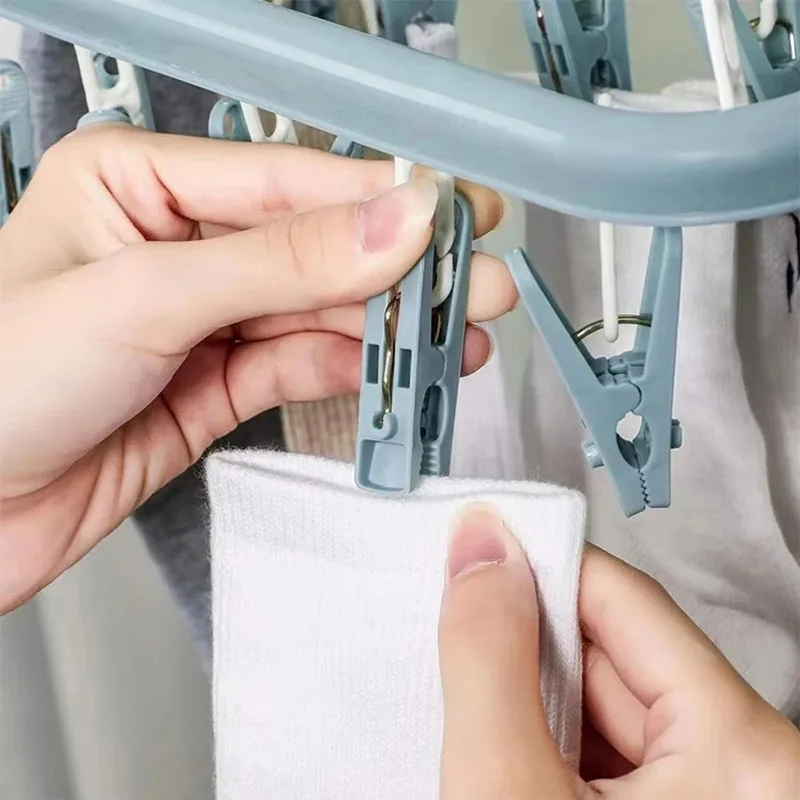 1PC Clothes Drying Hanger with 32 Clips Socks Underwear Drying Folding Laundry Hanging Rack - view 2