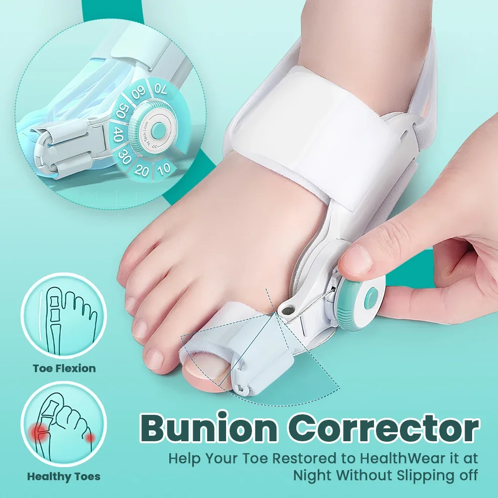 Bunion Corrector for Women Men Big Toe Orthopedic Toe Straightener with Anti-slip Heel Strap for Left & Right Feet