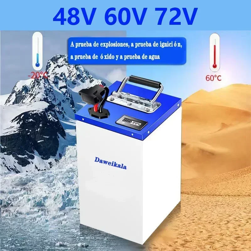A-level Lithium-ion Battery 48V 60V 72V 100Ah Battery for Electric Vehicles, Super Large Capacity + Charger