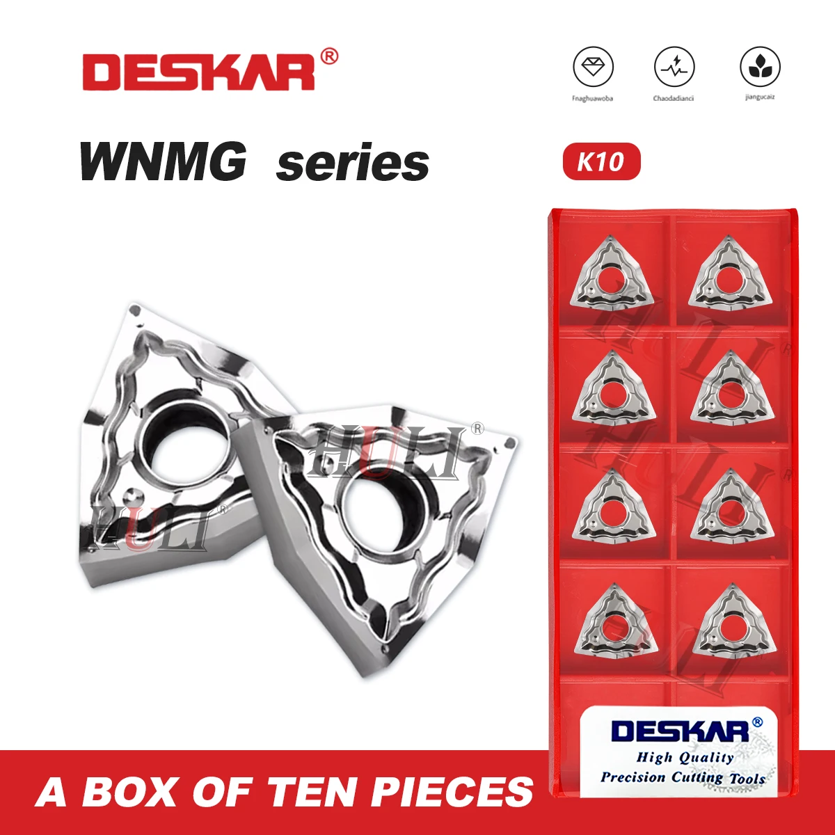 WNMG080404-HA WNMG080408-HA DESKAR 100% Original Numerical Controllath Turning Inserts Use For Processing Aluminum Triangl Blade