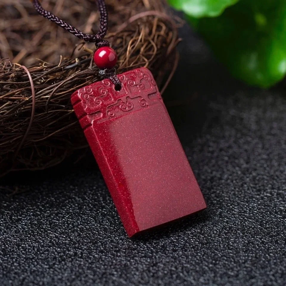 

Natural Ore Cinnabar Pinganwuyi Brand High Content Imperial Zijin Sand Transport Pendant for Men and Women