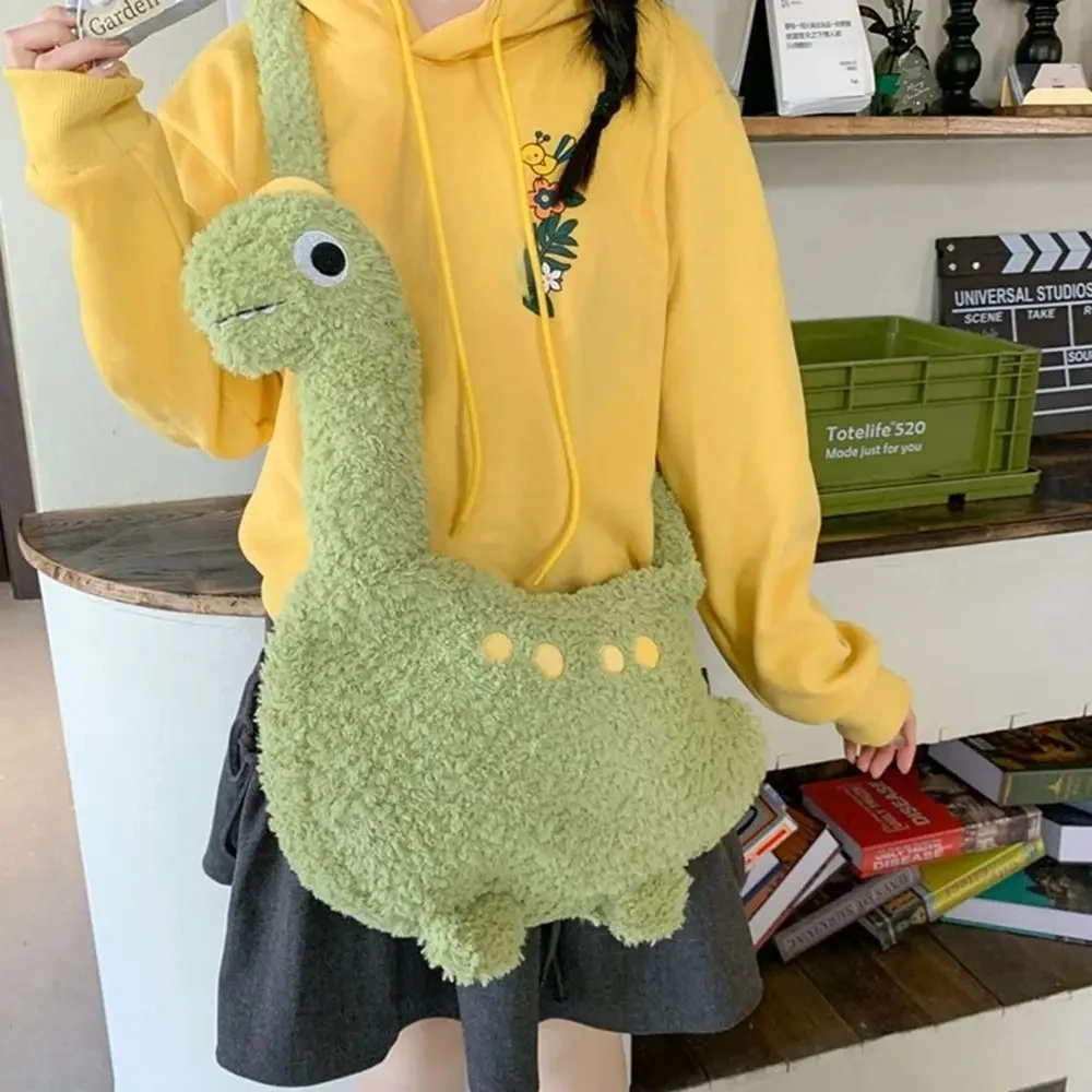 

Plush Dinosaur Crossbady Bag High Capacity Sac Femme Fashion Zip Bolso Hot Cool Bolsos De Mujer Funny Cartoon Bags for Woman