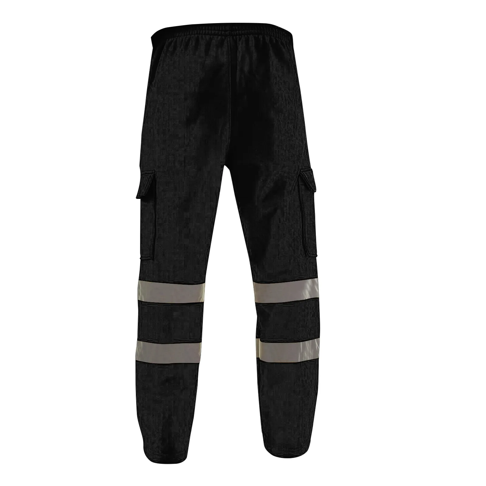 Men\'s trousers Safety Sweat Pants Reflective Stripped Pants Tracksuit Fleece Safety Work Fleece Bottoms Jogging Trousers Joggers