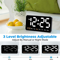 Digital Wall Clock, 9Inch LED Digital Clock Large Display with 12/24H, Big Digits,Small Silent Wall Clock(White)JAS