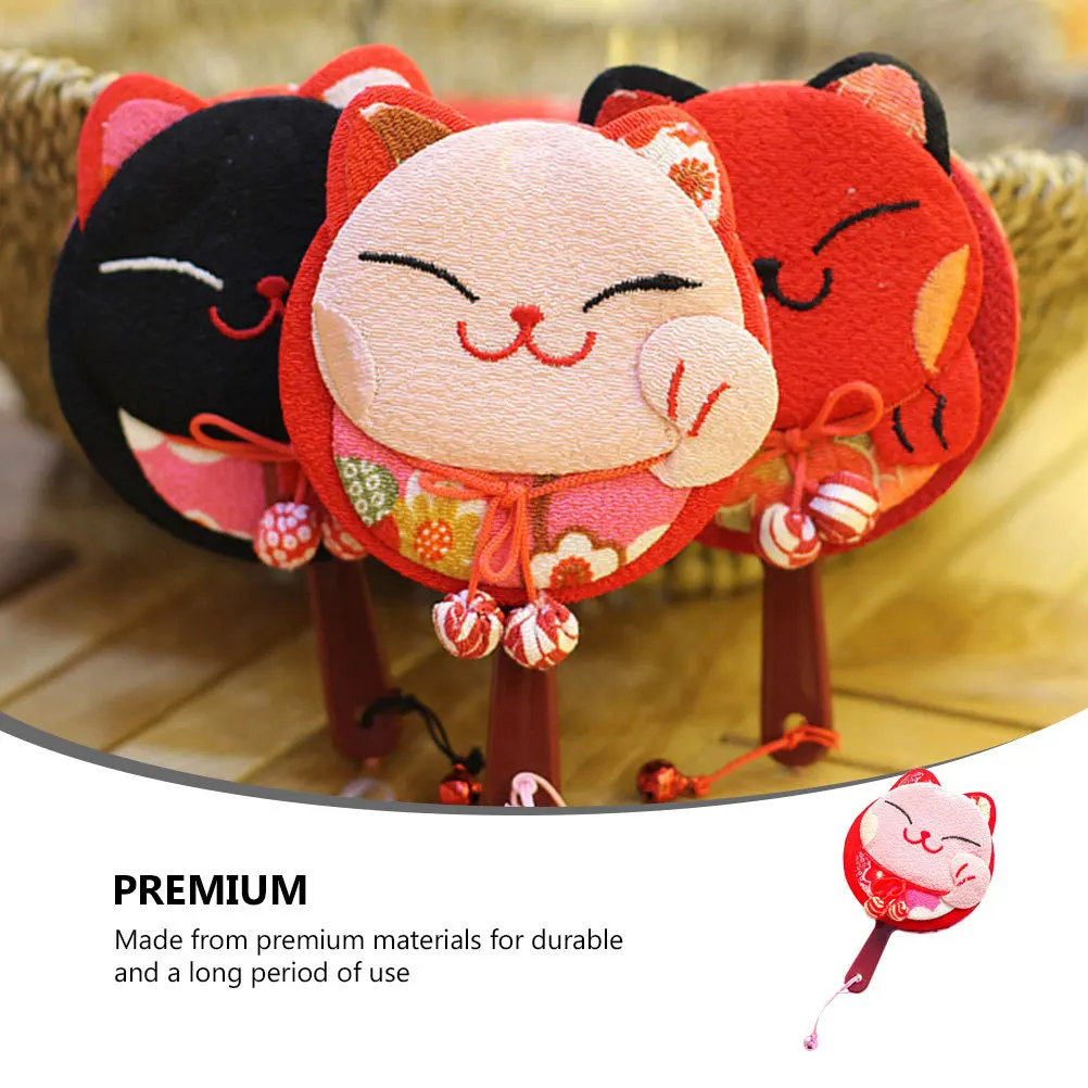 1Pcs Cartoon Fortune Cat Handheld Mirror Small Portable Travel Makeup Compact Vanity Mirror for Women Girls