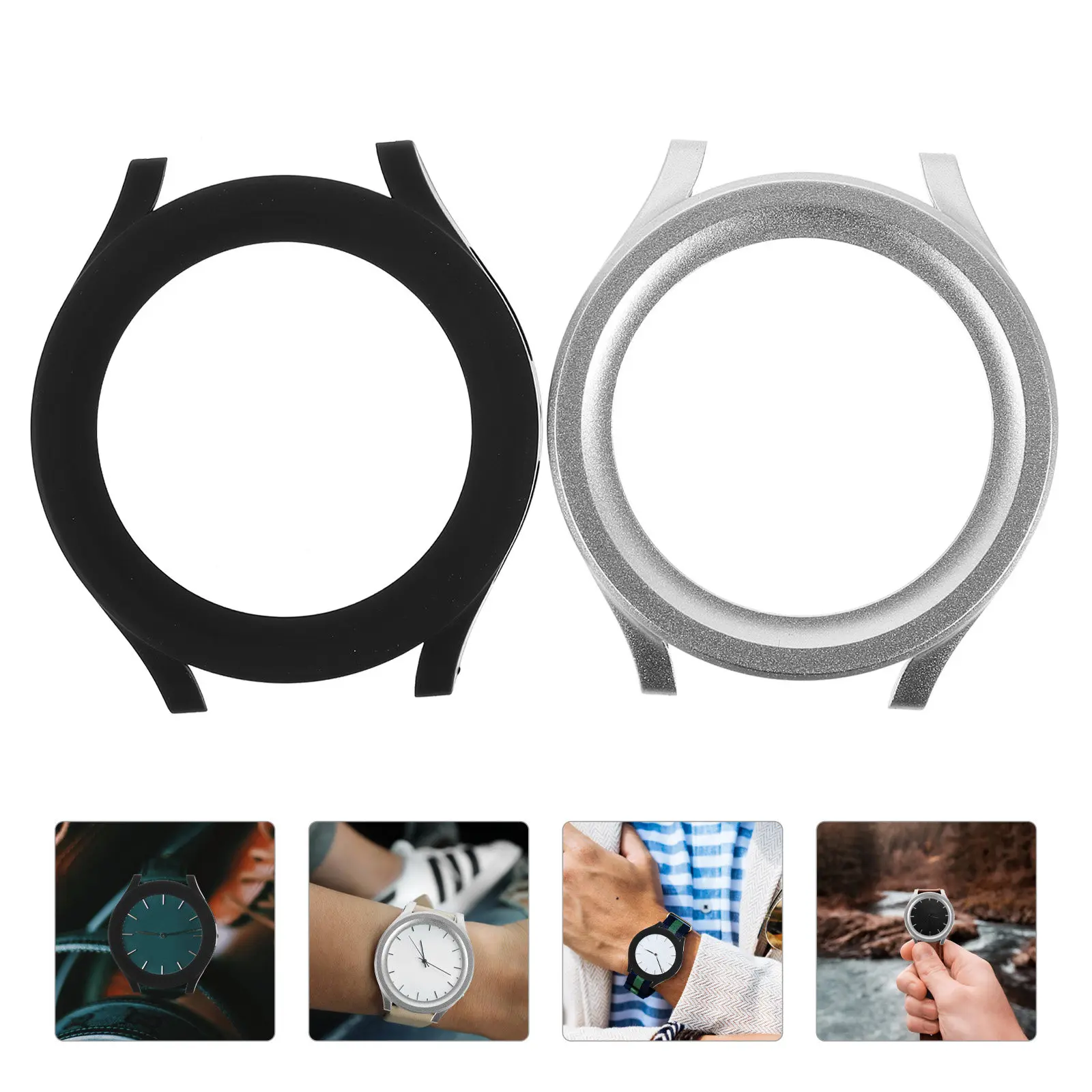 

2Pcs Premium Watch Screen Case Stalinite Proof Watch Cover Smartwatch Protector for Watch5 Curved