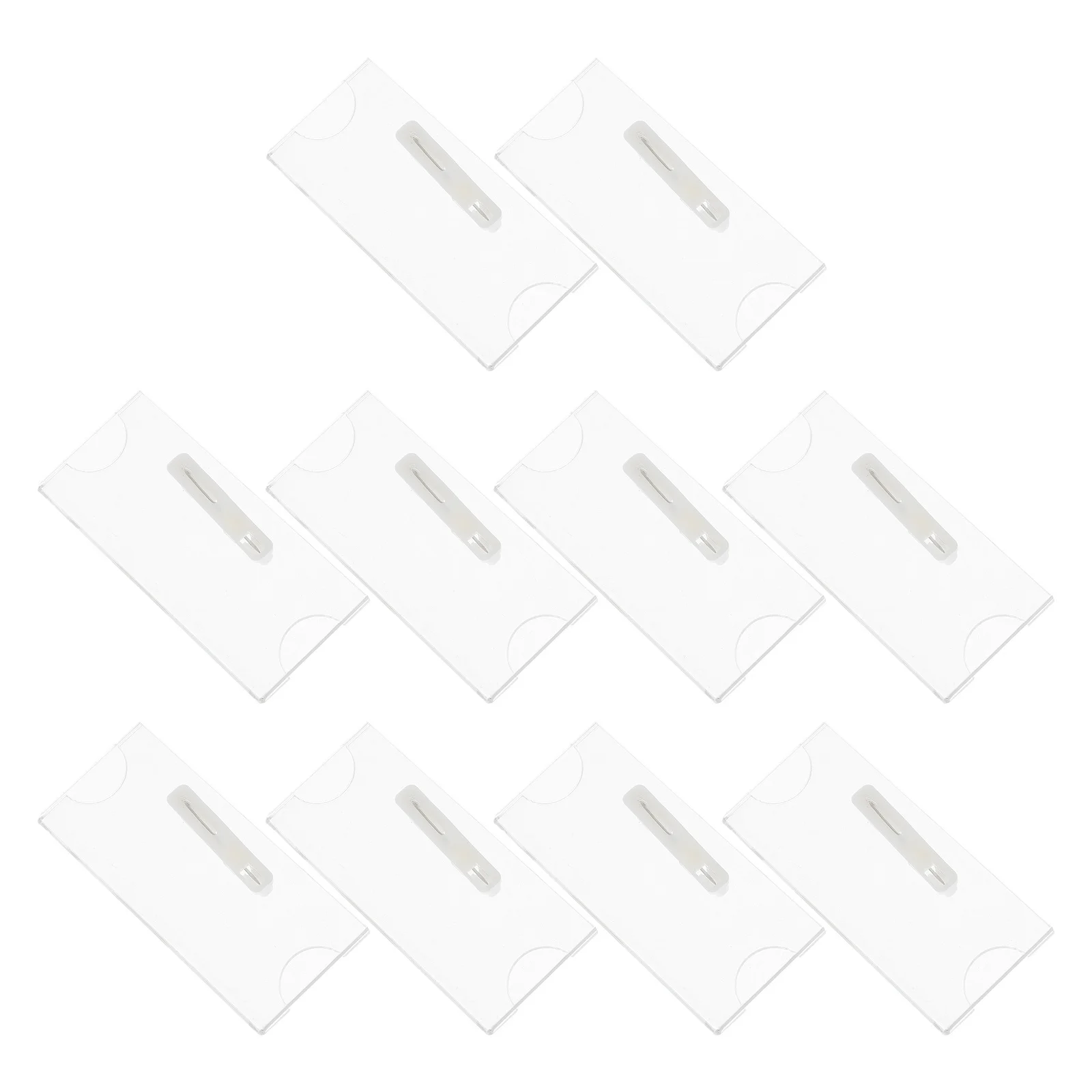 

10 Pcs Transparent Acrylic Breasts School Name Tags Holder Induction Tourism Id Badges Card Business