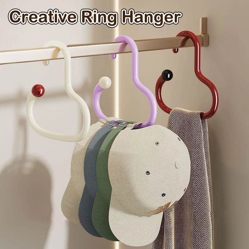 3 قطعة البلاستيك وشاح مستدير التعادل شماعات الدوبامين غير وسم قبعة تخزين هوك مكافحة زلة معلقة دائرة حلقة قبعة شماعات خزانة