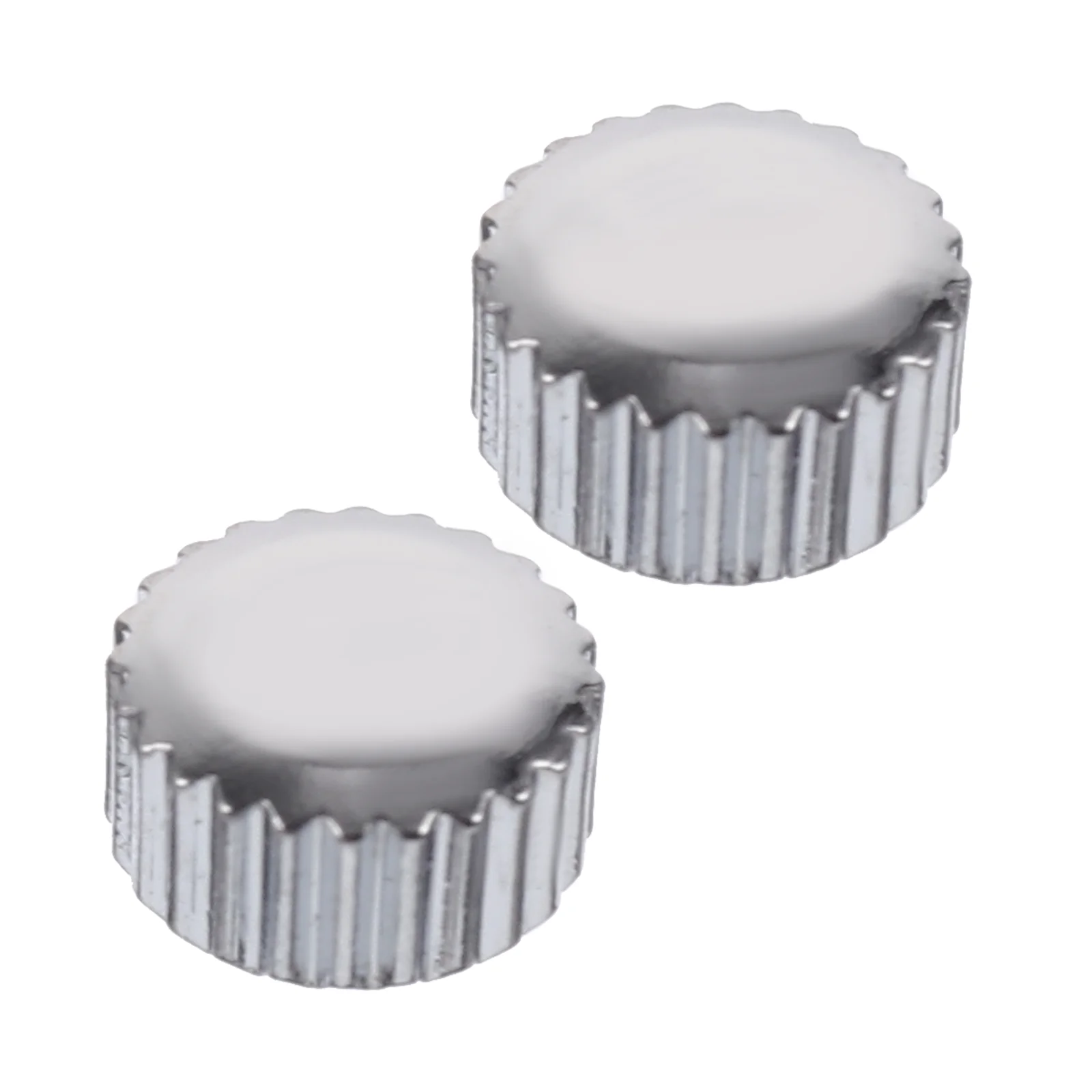 

2 Pcs Watch Crown Parts Stainless Steel Making Replacement Replaceable Silver Repair Crowns Accessory Pin for