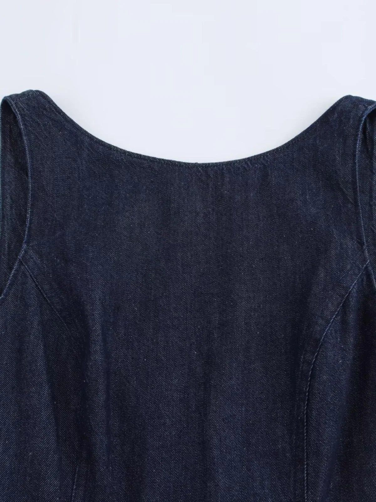 Vestido F Novo de Outono JNLEAOG, Vestido Curto de Denim Decorativo com Camadas Es, Estilo Casual, Cintura Natu...