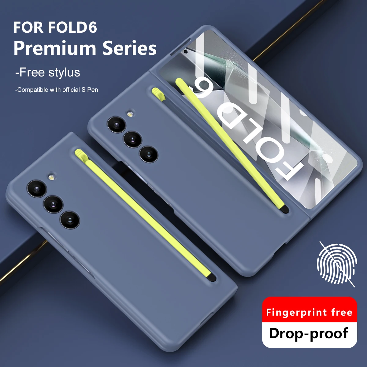 

With Original S Pen Holder For Samsung Galaxy Z Fold 6 5 4 3 5G Hinge Case Liquid Silicon Shockproof Full Screen Protector Cover