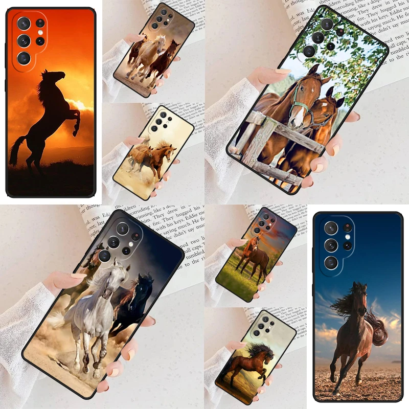 Animal Steed Horse Cell Phone Case for Samsung Galaxy S26 Ultra S25 S24 S23 S22 S21 S20 Note10 Cover