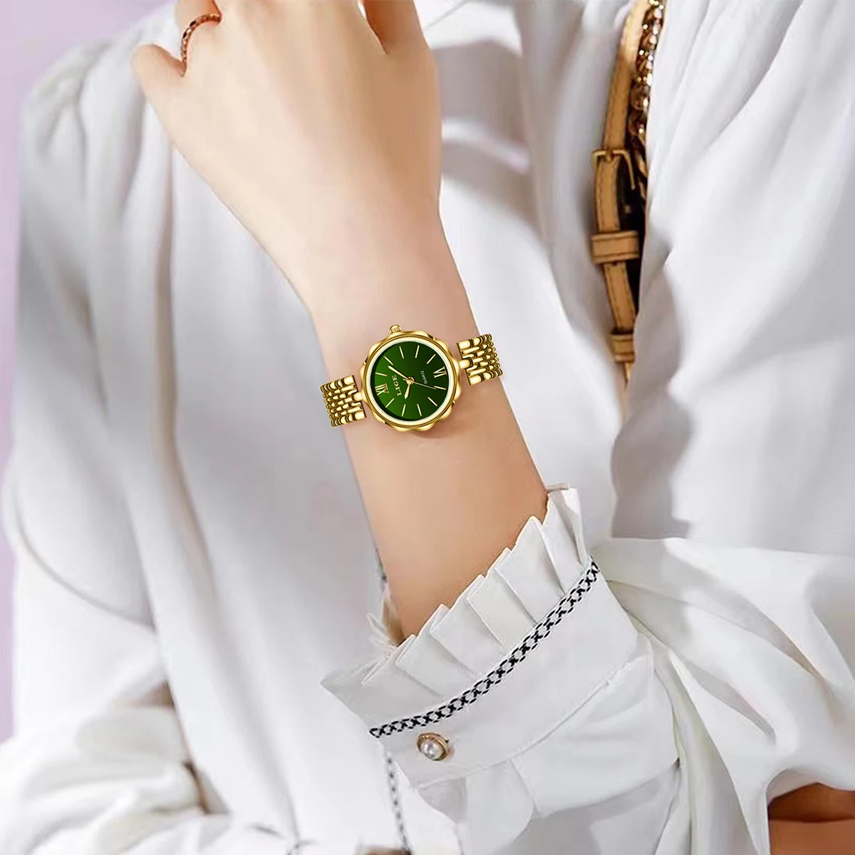 ساعة LIGE Fashion Woman من الفولاذ المقاوم للصدأ مقاومة للماء وتاريخ تلقائي أنيق للسيدات ساعة يد كوارتز أصلية فاخرة للنساء