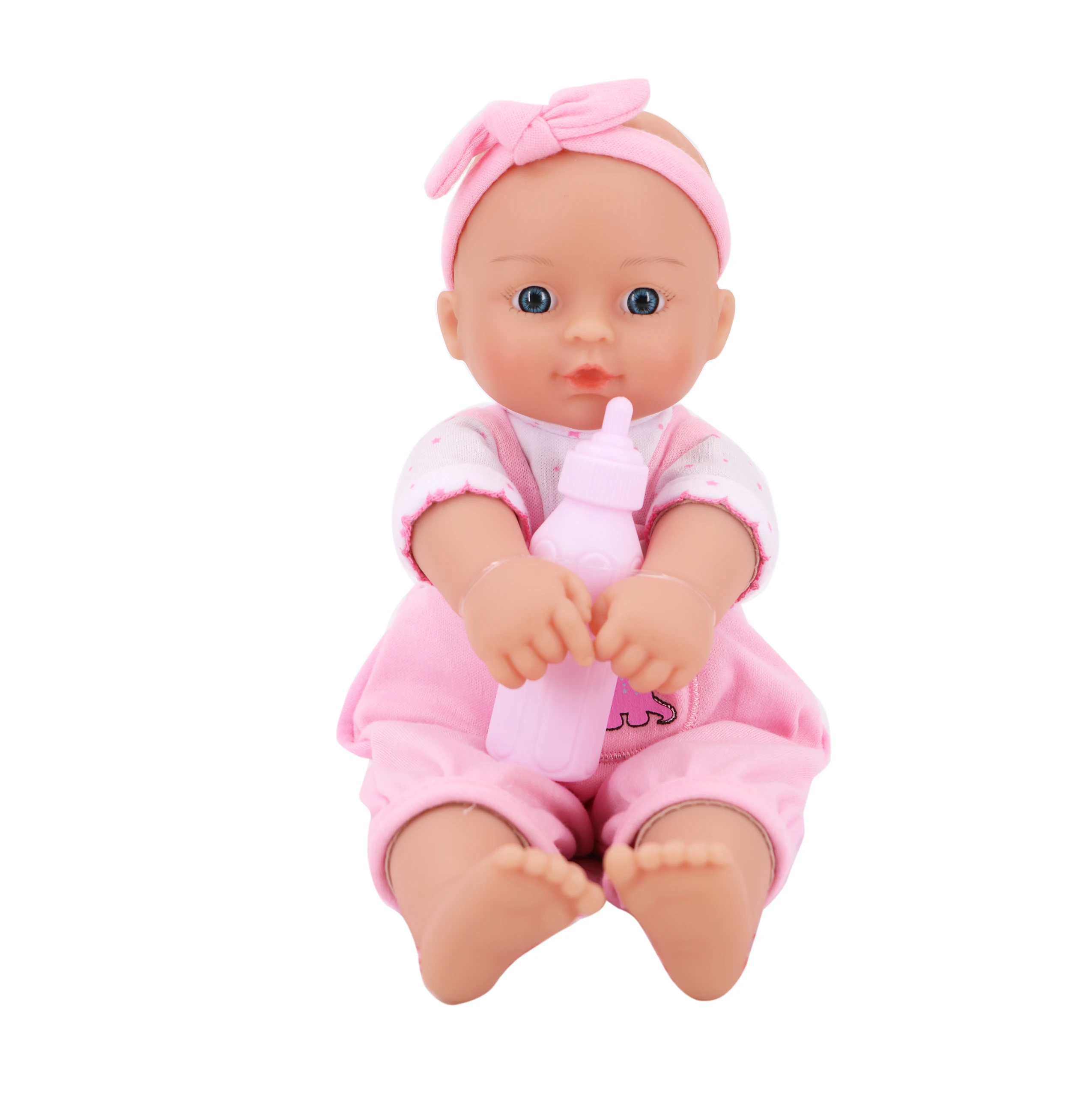 

11-дюймовая кукла-младенец для девочек - миниатюрная кукла-новорожденная, 100% машинная стирка, в комплекте с детской бутылочкой, мягкий виниловый корпус, рождественский подарок