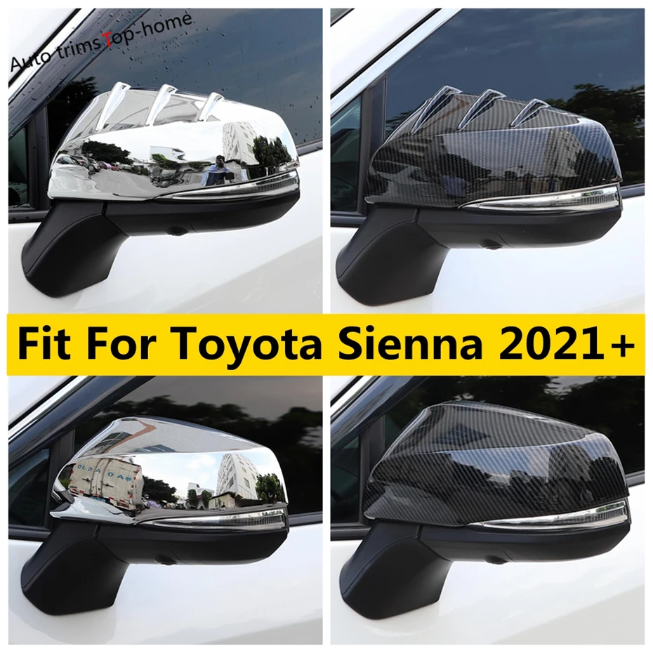 

ABS Chrome / Carbon Fiber Accessories For Toyota Sienna 2021 -2023 Rearview Mirror Protective Cap Decoration Cover Trim Exterior