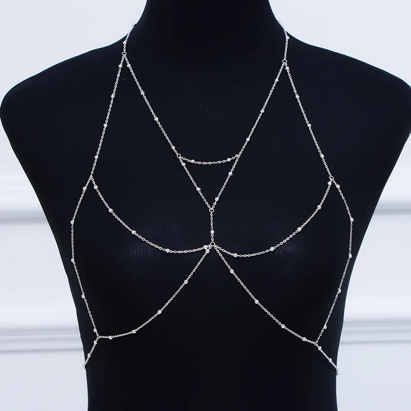 Women New Fashion Sexy Versatile Chest Chain Jewelry Exquisite Alloy Swimsuit Body Chain BD7021