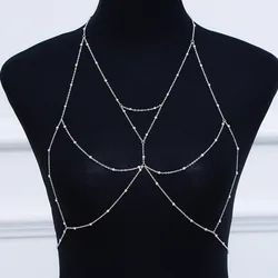 Women New Fashion Sexy Versatile Chest Chain Jewelry Exquisite Alloy Swimsuit Body Chain BD7021