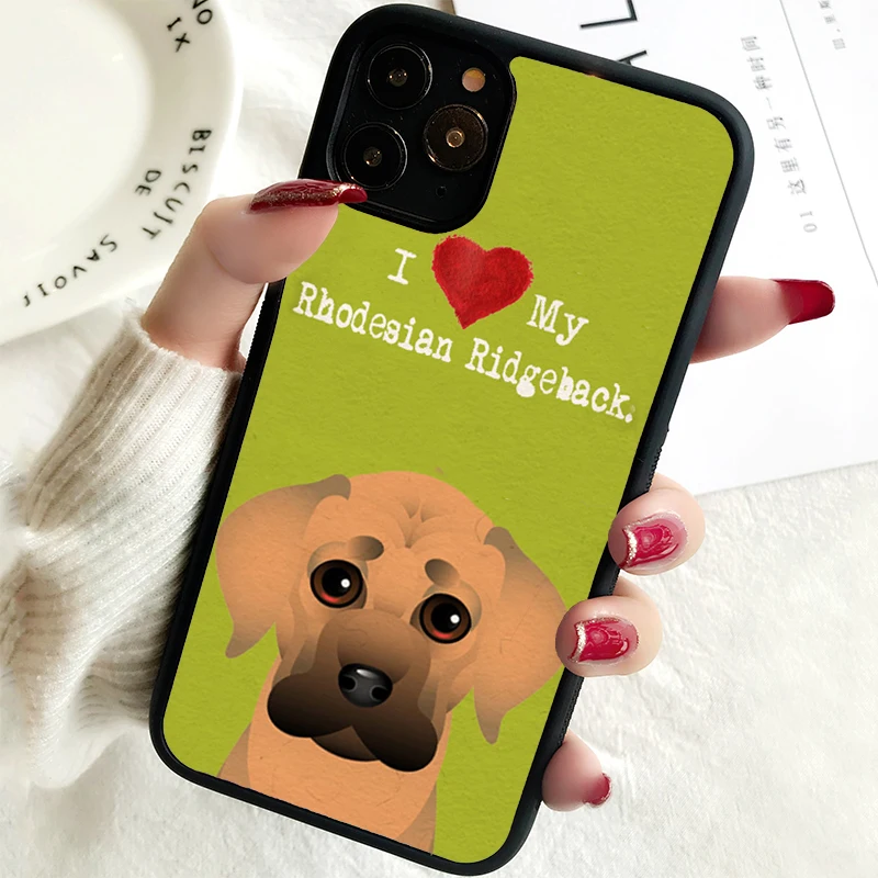 5 5S SE 2020 Phone Cover Case for iPhone 6 6S 7 8 PLUS X XS XR 11 12 13 MINI 14 PRO MAX Rubber I Love My Rhodesian Ridgeback dog