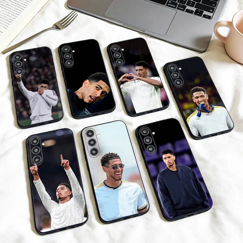 Funda de teléfono Jude Bellingham Real M-Madrid para Samsung Galaxy A73,A72,A71,A70,A53,A52,A51, otros, carcasa negra suave