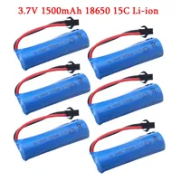 3.7v 1500mah 15C 18650 Li-ion Battery For RC Stunt Car Q85 Q70 Rc Car Toys SM-2P Plug RC Boat Car Water soft Gun Battery Parts