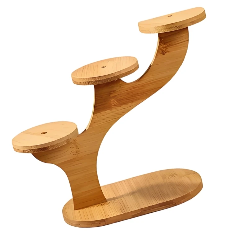  Bamboos Desktop Planter Stand Support Holder For Succulents Herbs And Small Plant Space Saving Indoor Outdoor Decoration