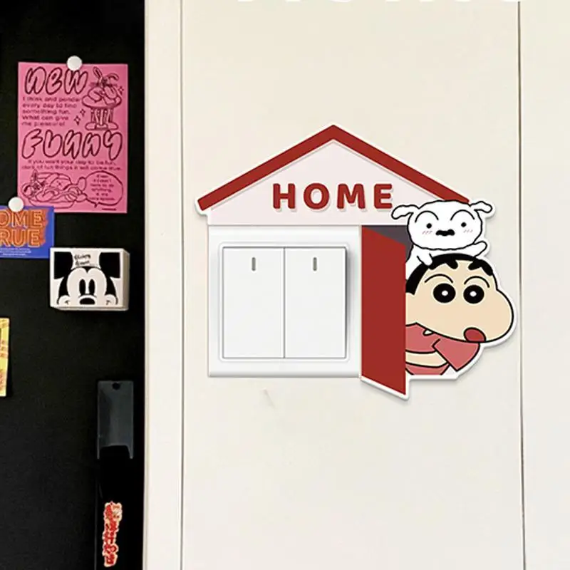 Cartoon Crayon Shin-Chan Switch Sticker Frame Cover Panel Socket Beschermhoes Verfraaiing Decoratie Sticker Groothandel