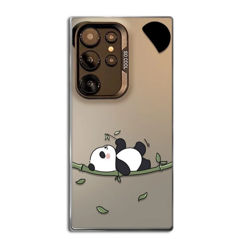 For Samsung Galaxy A73 A72 A71 A56 A55 A54 A53 A52 A52s A51 A50 A50s 5G 4G Cartoon Panda Phone Case Soft Edged Silicone Cover ﻿