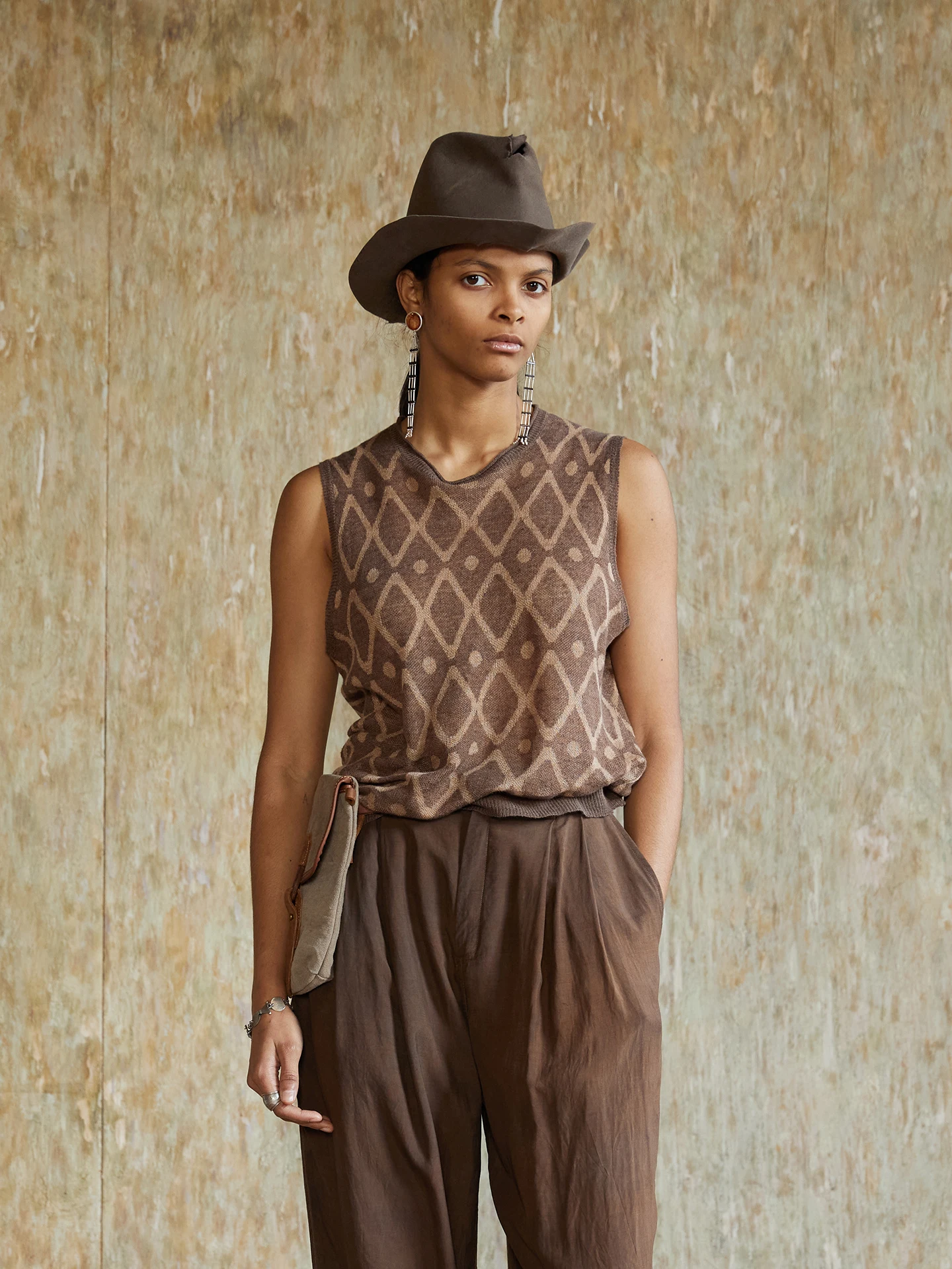 

Original Design Linen Knitted Embroidered Vest Artistic Retro Breathable Top Women's irt round Ne ort Sve Summer Fas...