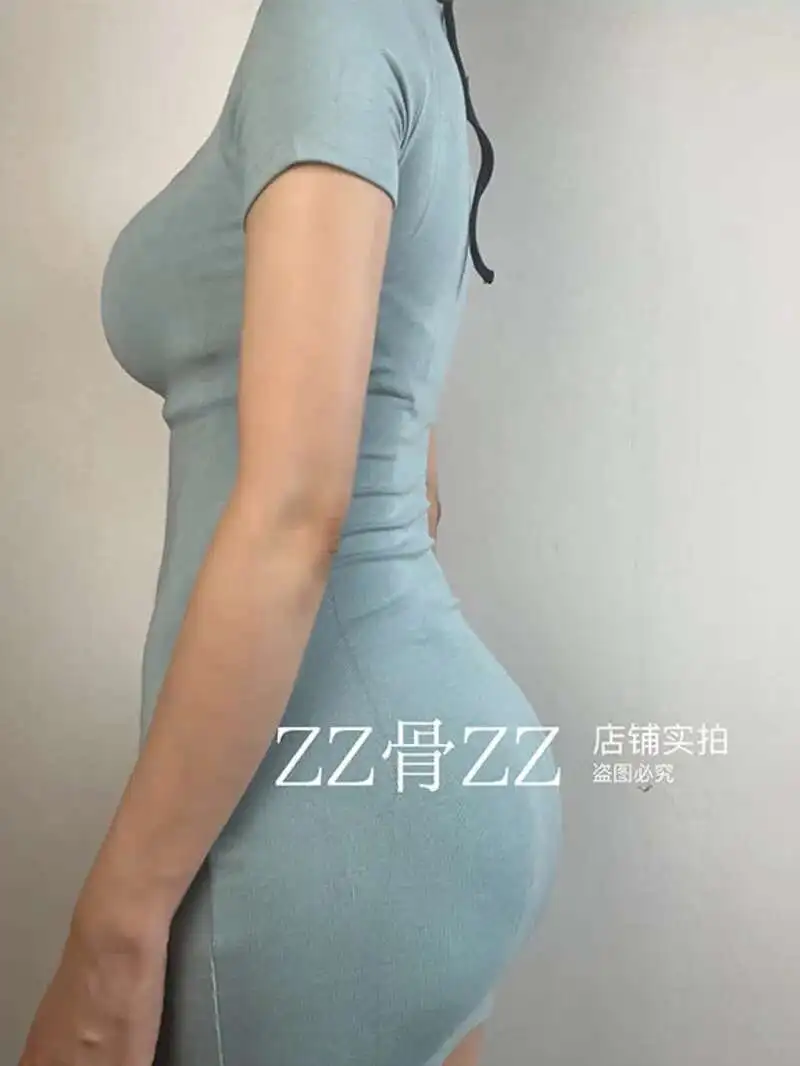 Nuovo sexy estate puro desiderio stile appeso collo falso pullover in due pezzi sport casual maglietta mini abito elegante blu top RC70